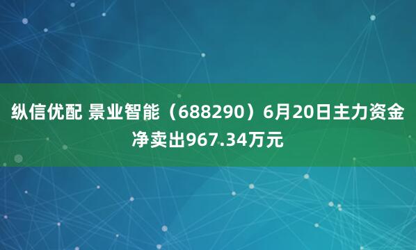 纵信优配 景业智能（688290）6月20日主力资金净卖出967.34万元